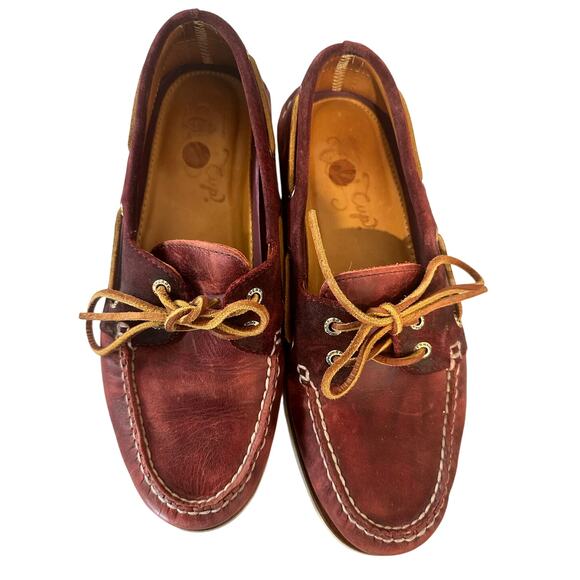 Sperry Top-Sider Mens 8.5 M Gold Cup STS15887 Suede Multitone Crimson Red Brown - Picture 2 of 7